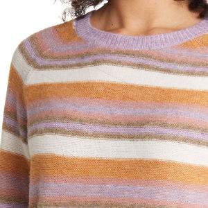 2024 personalizado OEM mujeres Jacquard suéter de manga larga de punto a rayas mujeres pulóver de punto con cuello en V suéter de las mujeres - Product Image 2