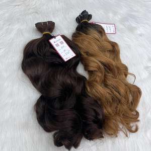 Luxe cuticule aligné Double couche soie trame plate naturel ondulé 100% vendeurs de cheveux vierges vietnamien cheveux humains doux trame plate - Product Image 1