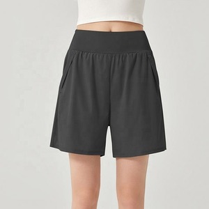 Pantalones cortos elásticos de cintura alta para mujer, pantalones holgados de motorista para deportes atléticos, con control de barriga, para gimnasio, correr, Yoga, con bolsillo - Product Image 2