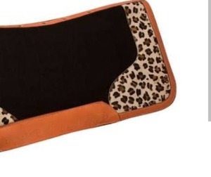 Venta caliente de fieltro de lana de Nueva Zelanda/almohadilla de sillín occidental Vardhman diseño de parche de cuero Premium estampado de leopardo naranja alta moda - Product Image 3