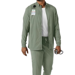 Blouse médicale personnalisée unisexe à manches longues avec fermeture éclair pour infirmiers et personnel hospitalier - Product Image 1