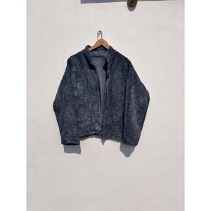 Hand Embroidered Floral Suzani Leather <b>Jacket</b> Reversible <b>Western</b> Style Stand Collar Cotton Quilted Outerwear for Spring Autumn - Product Image 1