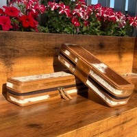 Nouvel arrivage de fer à friser en cuir de vachette véritable fait à la main résistant à la chaleur élégant femmes parfait organisateur de voyage pour outils de cheveux