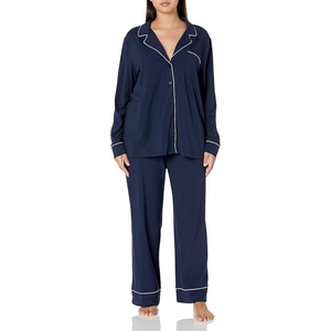 Navy Color Pajamas Soft & Stylish Cotton Modal Pajama Set Cozy Sleepwear for Women Wholesale Supplier - Product Image 4