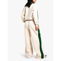 Pantalon de survêtement d'hiver à coupe régulière, taille haute, devant plat, avec logo personnalisé, style évasé, pour la vente en gros, modèles vierges élégants, personnalisable