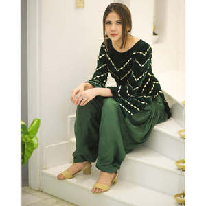 Elegante Shalwar Kameez Verde para Uso Casual y Festivo, Anarkali Patiala Salwar - Product Image 4