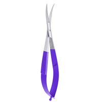 Ciseaux à cuticules incurvés en acier inoxydable violet de haute qualité, coupe-ongles à ressort, lame tranchante, soin des ongles, pour gauchers