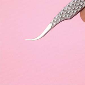 Pince à cils en acier inoxydable à pointe pointue sans fibres de précision Conception incurvée pour les extensions de cils Pince à épiler confortable - Product Image 3