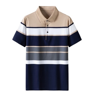 Men <b>Classic</b> Striped Polo Shirt Cotton Short Sleeve 2026 Summer Plus Oversize 4XL polo shirts Customized Unisex Polo Shirts 2026 - Product Image 1