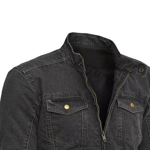 แจ็กเก็ตผ้ายีนส์เสริมเกราะป้องกัน CE สำหรับผู้ชายเสื้อแจ็กเก็ตมอเตอร์ไซค์สีดำ - Product Image 3