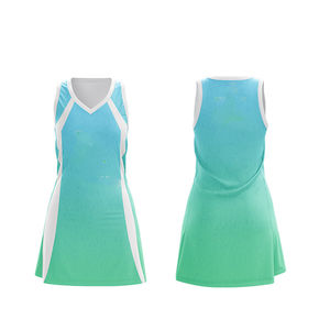 Robe de netball ajustée pour femmes avec design sublimé, tissu respirant, logo frontal, extensible dans les 4 sens et protection anti-UV - Product Image 6
