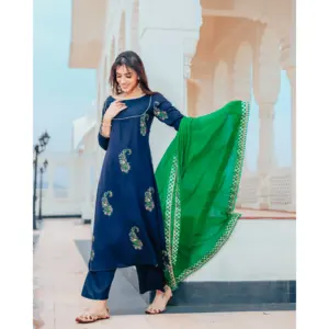 Conjunto de Traje de Algodón Azul Rey para Mujer - Product Image 2