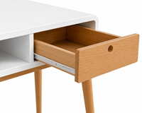 Meja Tulis Konvertibel Skandinavia Kontemporer Finishing Alami Kayu Karet MDF Veneer Ash