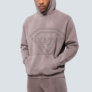 OEM venta al por mayor personalizado bordado hombres ácido lavado chándal 100% algodón precio bajo al aire libre chándal para correr para el invierno - Product Image 3