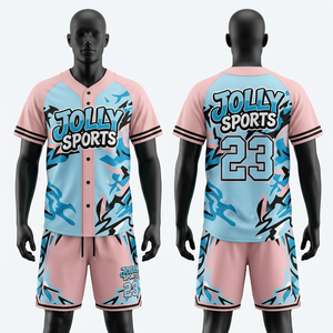 Ensemble short et maillot de baseball pour homme en polyester respirant 180 GSM, bleu ciel, personnalisable avec broderie en twill. - Product Image 5