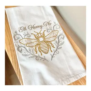 Lush Customizable Exclusive Honeybee Embroidered Comfortable Cotton High Quality Eco-Friendly Quick-Dry Soft Strong Water Towels - Product Image 1