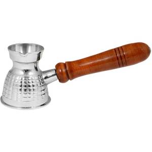 Cafetera de Metal de latón con mango de madera, cafetera de plata turca, griega, árabe, pequeña, 12 Oz - Product Image 2