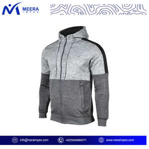 Meera Impex Diseño elegante de alta calidad con un llamativo patrón de bloques de color gris y azul marino y sudaderas deportivas con hombros negros vibrantes - Product Image 2