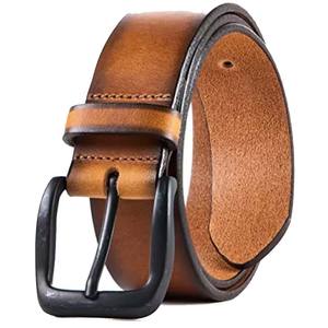 Cinturón de Vestir de Cuero Vacuno de Alta Calidad, Hebilla Occidental, Color Sólido Duradero, Personalizable, Precio de Fábrica al por Mayor, Buena Oferta - Product Image 5