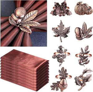 ห่วงใส่ผ้าเช็ดปากเหล็กมีดอกไม้เมเปิ้ลใช้ซ้ำได้สำหรับการชุมนุมในครอบครัวในชีวิตประจำวันของตกแต่งโต๊ะอาหาร - Product Image 6