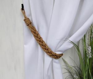 Abrazaderas para Cortinas de Yute Hechas a Mano Personalizadas, Diseño de Cuerda Trenzada Gruesa, Cuerda Trenzada para Cortinas - Product Image 3