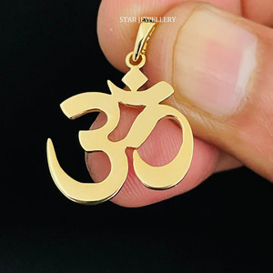 Colgante de yoga OM de oro macizo de 14 quilates, joyería fina. - Product Image 5