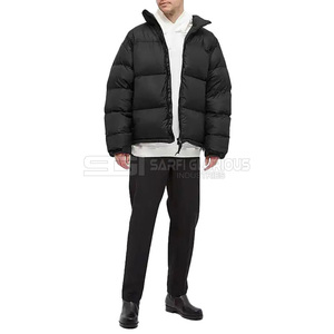 Streetwear personnalisé léger pour hommes veste bouffante en toile matelassée logo avant en nylon uni pour l'hiver - Product Image 6