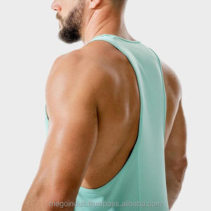 Débardeur sans manches 100% en polyester pour hommes, col rond, poche en dentelle, couleur unie, bouton sans couture à séchage rapide, coupe ample - Product Image 2