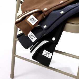 Unisex de alta calidad 380 GSM lana satén tela High Street Drop Shoulder Varsity chaqueta transpirable con capucha Stand Collar para invierno - Product Image 4