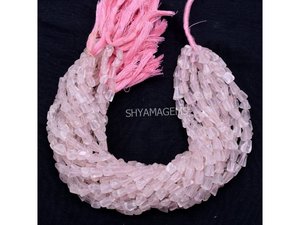 Hecho a mano Natural cuarzo rosa suave caído facetado joyería collar hebras cuentas joyería - Product Image 4