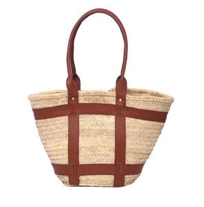 Bolsa de Paja de Alta Calidad, Cesta Francesa, Bolsos de Playa de Macramé de Cuerda de Papel Tejida Natural, Directo del Proveedor Indio - Product Image 1