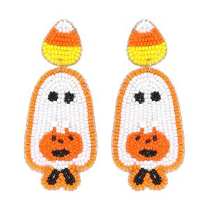 ต่างหูปักลูกปัดดีไซน์หลากสีทำจากลูกปัดแก้ว100เปอร์เซ็นเหมาะสำหรับชุดงานเทศกาล - Product Image 4