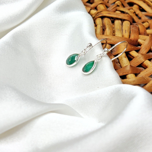 925 Sterling Silver Women's Daily Wear Drop <b>Earrings</b> Cute Vintage Ball Design with Emerald <b>Diamond</b> <b>Pearl</b> for Anniversary Gift - Product Image 2