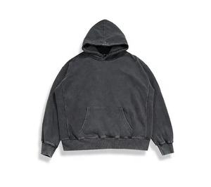 Venta al por mayor de Sudadera con capucha recortada unisex de alta calidad de rizo francés de gran tamaño Sudadera con capucha de entrenamiento Puff estampado bordado ropa de invierno - Product Image 2