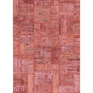 Tapis en laine noués à la main Provenance, rouge-orange, motif abstrait patchwork, rectangulaire 9x12, pour entrée et couloir, Pae-3398 - Product Image 1