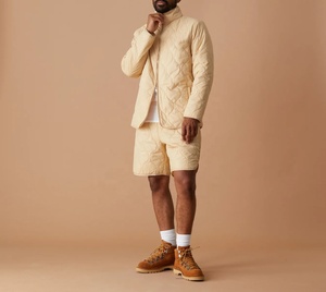 2024 tendance produit taille haute coupe ample coupe-vent hydrofuge doublé polyester recyclé rembourré matelassé Shorts pour hommes - Product Image 3