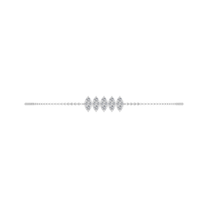 Elegant 950 Platinum Natural Diamonds Dainty Fine Chain & Link <b>Bracelet</b> Marquise Shaped <b>Charm</b> for Women Everyday Wear Gift - Product Image 3