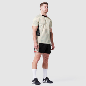 High Quality Breathable Anti-Bacterial Quick Dry Plus Size Eco-Friendly Men's <b>Black</b> Elastic Waist Polyester <b>Rugby</b> <b>Shorts</b> AINI - Product Image 2