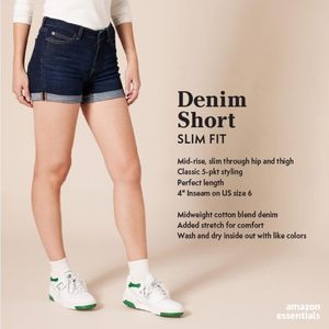 Short en jean coupe ajustée pour femmes 82% coton 16% polyester 2% élasthanne 5 poches style fermeture éclair braguette bouton respirant hiver - Product Image 4