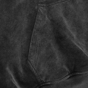 Sudadera con capucha de algodón 100% lavada con ácido Vintage para hombre, ropa de calle con hombros caídos de gran tamaño, Sudadera con capucha en blanco bordada - Product Image 4