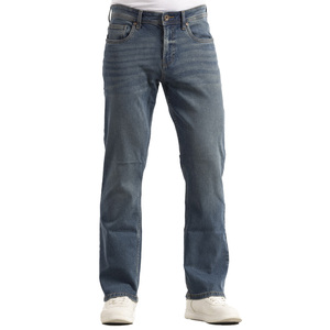 Pantalones vaqueros de mezclilla de pierna recta de ajuste clásico para hombres con cintura cómoda y costuras duraderas, perfectos para ropa informal - Product Image 1