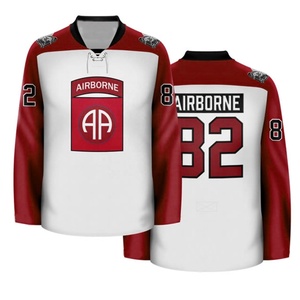 Camiseta de hockey sobre hielo impresa por sublimación con logotipo y número personalizado reversible para hombre, uniforme juvenil para adultos, técnica de bordado OEM - Product Image 2