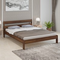 BLUEWUD Roverb Lit Queen Size en bois d'ingénierie sans boîte de rangement pour meubles de maison de chambre à coucher