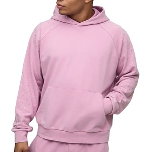Sweat-shirts pour hommes en molleton bouclette, personnalisables, couleur unie, design à cordon de serrage, style décontracté, vente en gros, OEM, très demandés - Product Image 1