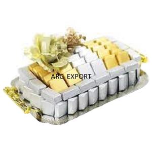 Design de luxe vaisselle de table blanche et argentée plateau à chocolat vente chaude décoration de table à domicile plateau à dessert et à chocolat à vendre - Product Image 1