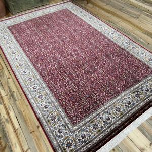 6.3x9.9 ft Turkish Rug, Rug, <b>Red</b> Bordered Rug <b>Silk</b> - Product Image 2