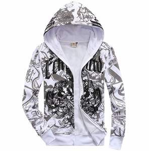Estilo moderno Recién llegado Cremallera térmica Diseño personalizado 100% Algodón Color blanco Sudadera con capucha de lana con serigrafía - Product Image 4