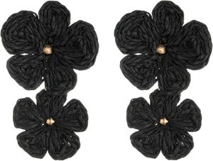 Pendientes de flores de aleación de moda, aro colgante de gota, joyería de playa Tropical de verano, diseñador tejido a mano - Product Image 3