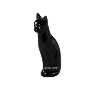 Handicraft Metal Cat Cremation <b>Urn</b> Enamel Glossy Finished Sculpture <b>for</b> Pet <b>Urn</b> <b>Ashes</b> Black Finished Handcrafted Metal Cat <b>Urns</b> - Product Image 1