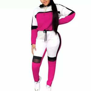 Survêtements à capuche et pantalon bicolores, meilleur prix, tissu en coton, survêtements d'automne, haute qualité, dernier style, survêtements pour femmes - Product Image 5